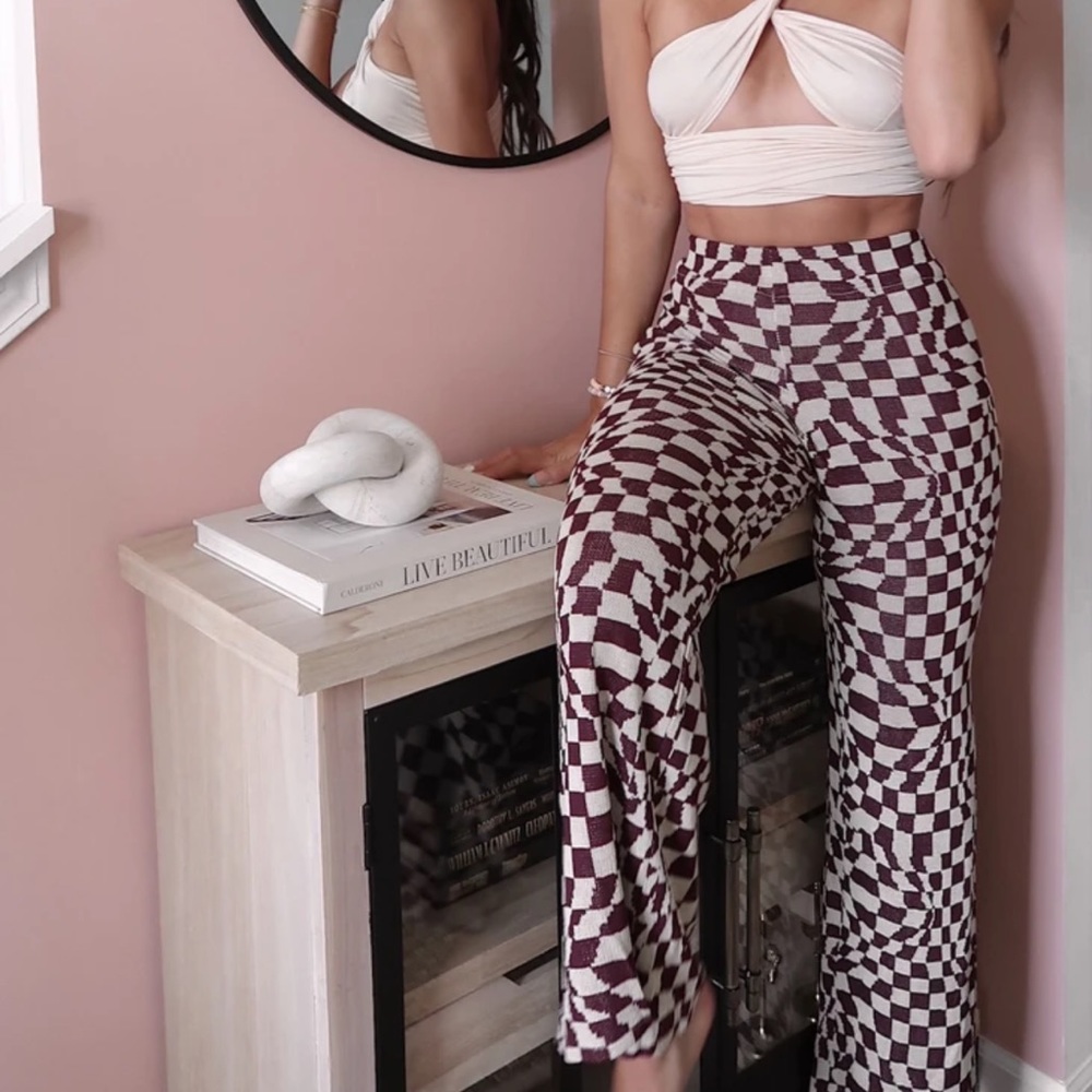 Checkered Knit Pants - Picture 3 of 5